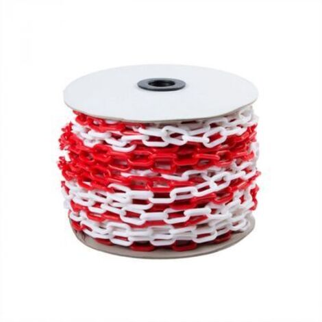 CATENA BRIXO IN PVC BIANCA E ROSSA IN ROTOLO DA 25 MT MM 6