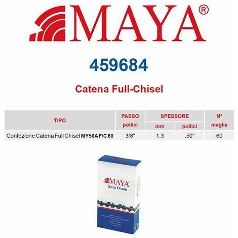 Catena confezionata 3/8&quot 1.3 mm - .050&quot 60 maglie con antirimbalzo profilo Quadro - 459684