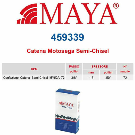Catena confezionata 3/8&quot 1.3 mm - .050&quot 72 maglie senza antirimbalzo profilo Semi tondo - 459339