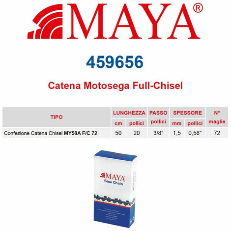 Catena confezionata 3/8&quot 1.5 mm - .058&quot 72 maglie con antirimbalzo profilo Quadro MAYA-459656