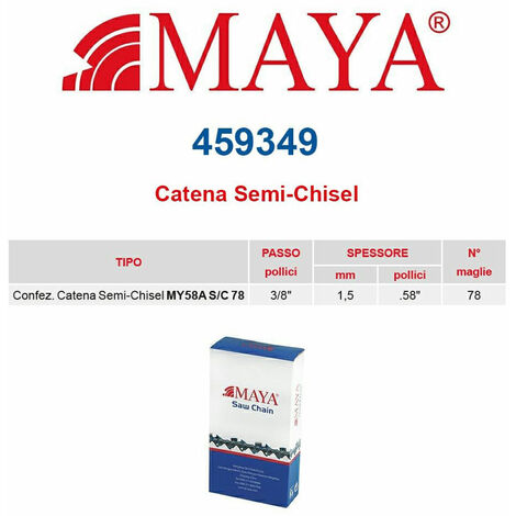 Catena confezionata 3/8&quot 1.5 mm - .058&quot 78 maglie senza antirimbalzo profilo Semi tondo - 459349