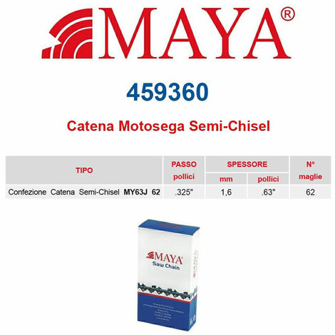 Catena confezionata .325&quot 1.6 mm - .063&quot 62 maglie senza antirimbalzo profilo Semi tondo - 459360