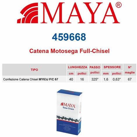 Catena confezionata .325&quot 1.6 mm - .063&quot 67 maglie con antirimbalzo profilo Quadro - 459668