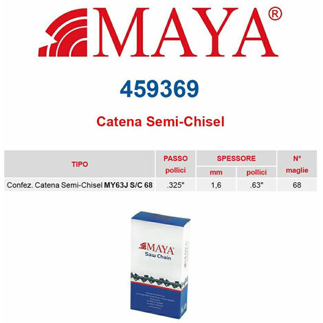 Catena confezionata .325&quot 1.6 mm - .063&quot 68 maglie senza antirimbalzo profilo Semi tondo - 459369