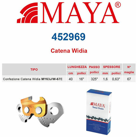 Catena confezionata in Widia .325&quot 1.6 mm - .063&quot 67 maglie con antirimbalzo - 452969