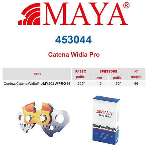 Catena confezionata in Widia PRO .325&quot 1.3 mm - .050&quot 66 maglie con antirimbalzo Maya - 453044