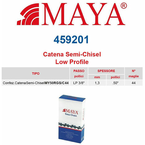 Catena confezionata LP 3/8&quot 1.3 mm - .050&quot 44 maglie con antirimbalzo profilo Semi tondo - 459201