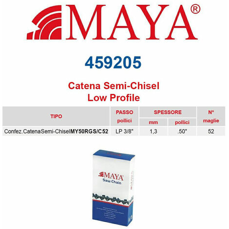 Catena confezionata LP 3/8&quot 1.3 mm - .050&quot 52 maglie con antirimbalzo profilo Semi tondo - 459205
