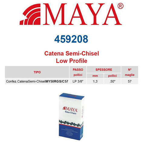Catena confezionata LP 3/8&quot 1.3 mm - .050&quot 57 maglie con antirimbalzo profilo Semi tondo - 459208