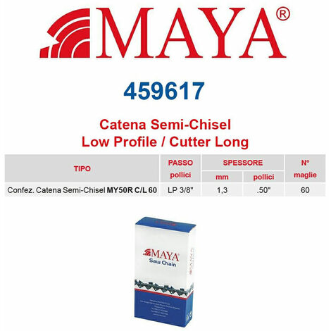Catena confezionata LP 3/8&quot 1.3 mm - .050&quot 60 maglie senza antirimbalzo profilo Semi tondo lungo - 459617