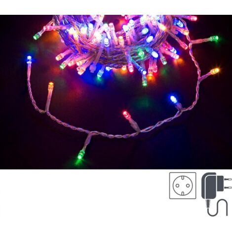 Catena di luci 180 LED multicolore filo trasparente interno-esterno