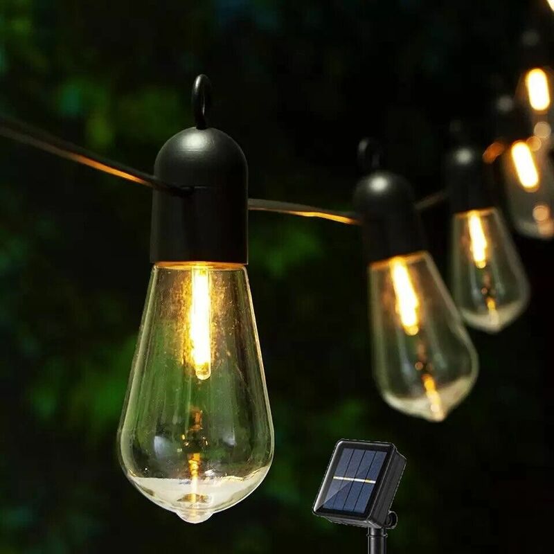 Image of Partenopea Utensili - Catena di luci a Led 10 Lampadine per esterno Giardino ad energia solare da 4.5M