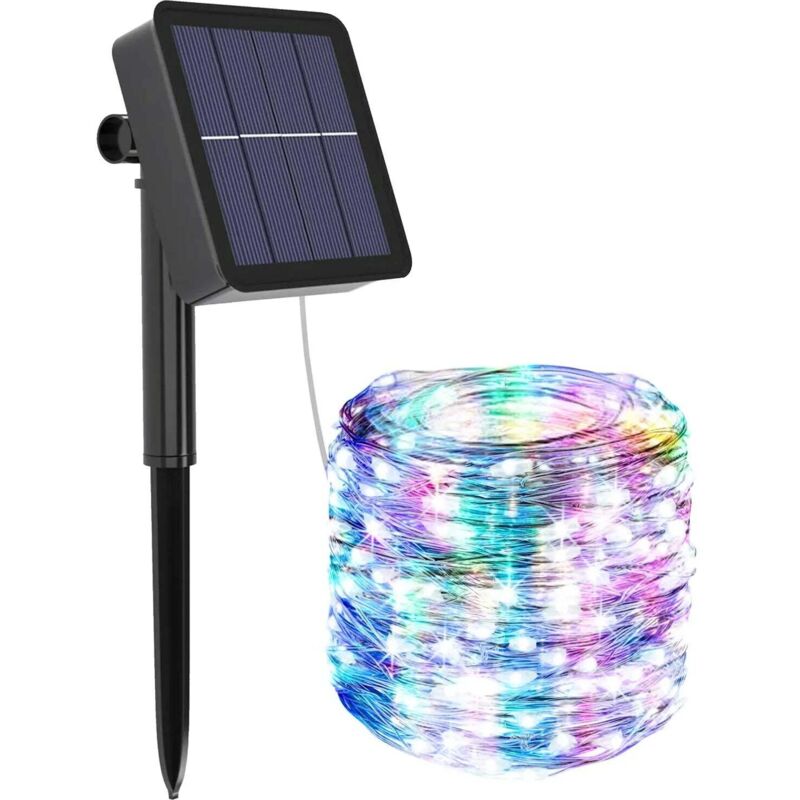 Catena di luci LED 20m per esterni con pannello solare - 8 modalità Multicolore Singolo