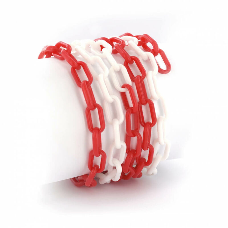 Image of Catena di segnalazione in plastica bianco rosso 2,5m Thirard