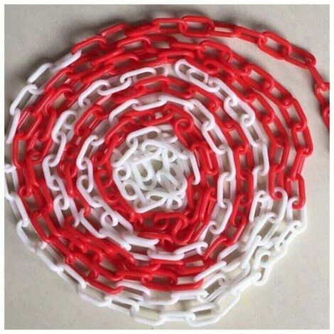 Catena di segnalazione in plastica rossa e bianca, 10 m
