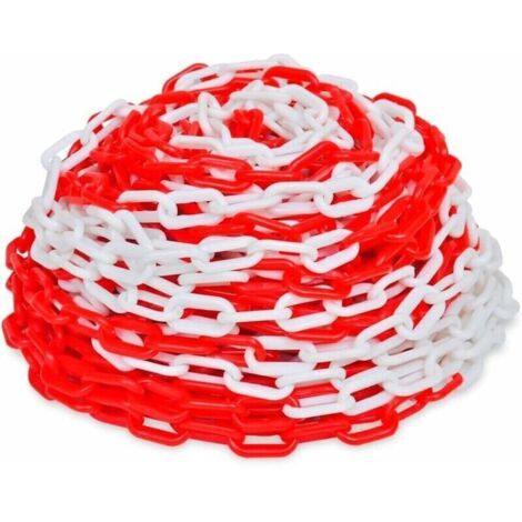 Catena di segnalazione temporanea in plastica rossa e bianca, catena di segnalazione effimera