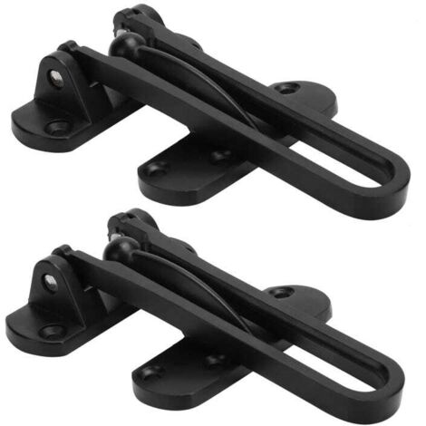 Catena di sicurezza antifurto per porta in lega di alluminio, bullone tipo S, assicurazione antibloccaggio (nero), 2 set