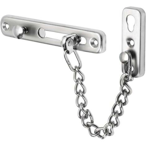 Catena di sicurezza per porte strette, limitatore di porta, serratura antifurto a molla con viti per porte interne di casa, finitura in acciaio inossidabile spazzolato, EFD9000-LS