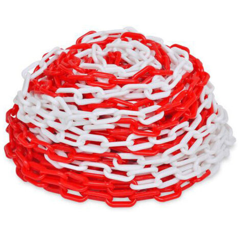 Catena di Sicurezza segnaletica Traffico 25 Mt. in Plastica Rosso e Bianco mm. 6