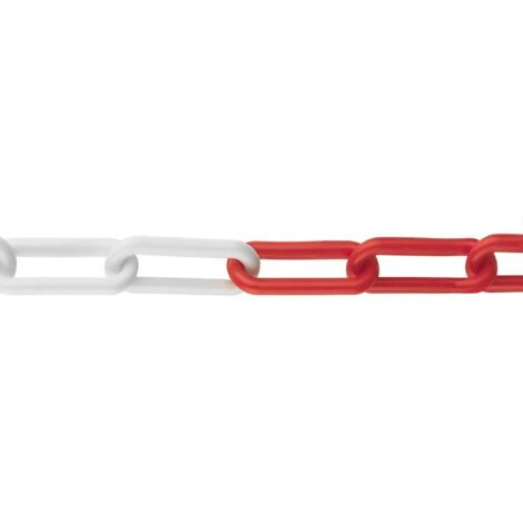Catena in plastica Ø 6 mm. bianco - rosso 30 mt.