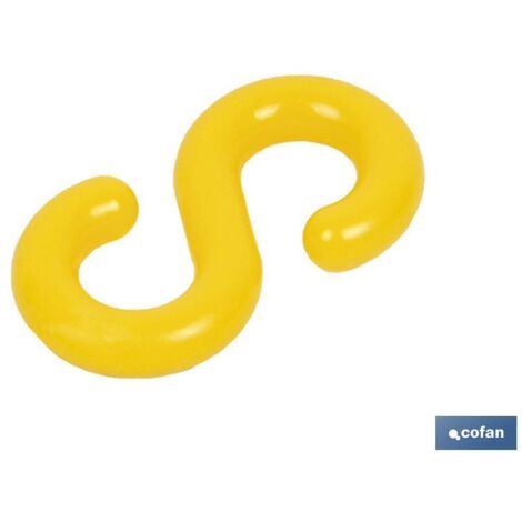 Catena in plastica con gancio a S, 8 mm, gialla
