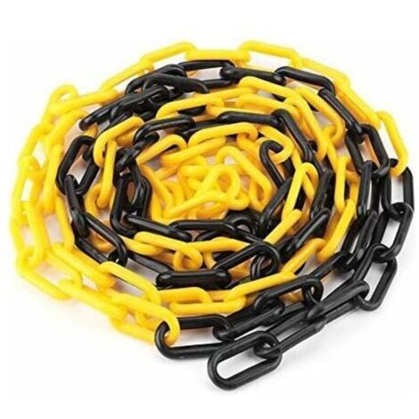 Catena in plastica nera e gialla, 6 mm, 25 metri