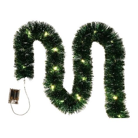 Catena LED per albero di Natale verde Natale, a batteria, PER ALBERO DI NATALE, 6 metri