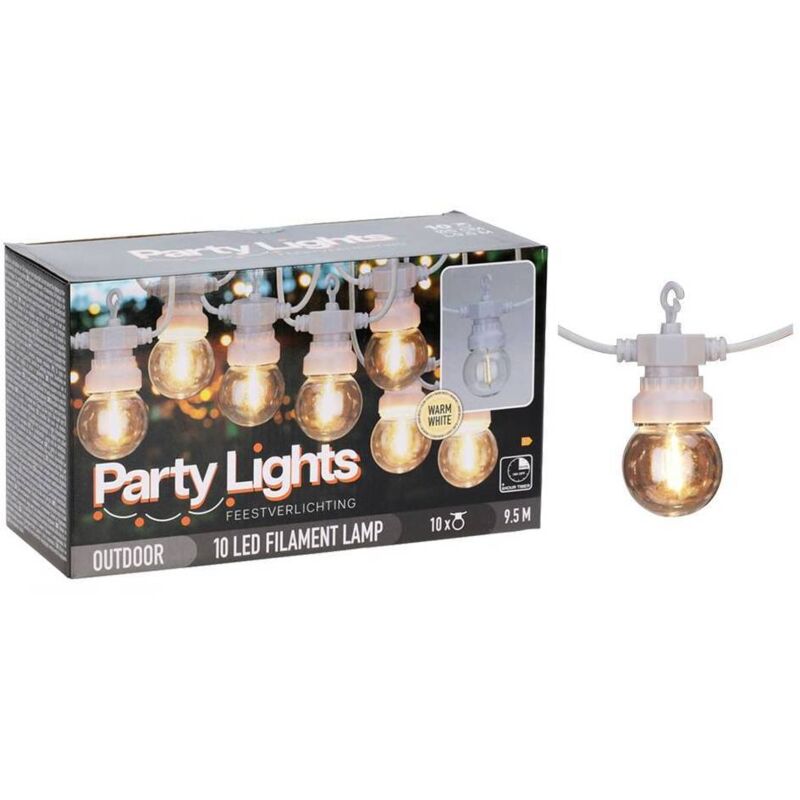 CATENA LINEARE A LED 'PARTY LIGHTS' 10 LED - 9,5 mt