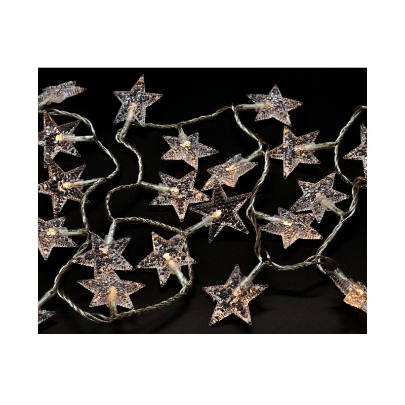 Catena Luminosa 100 Stelline 3D led Bianco Caldo 5...
