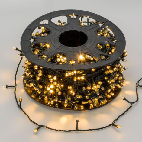 CATENA LUMINOSA 100M 1000 MAXI LED CONVEX BIANCO CALDO