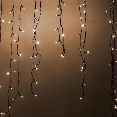 Catena luminosa 200 led luce bianco caldo 4 mt albero natale