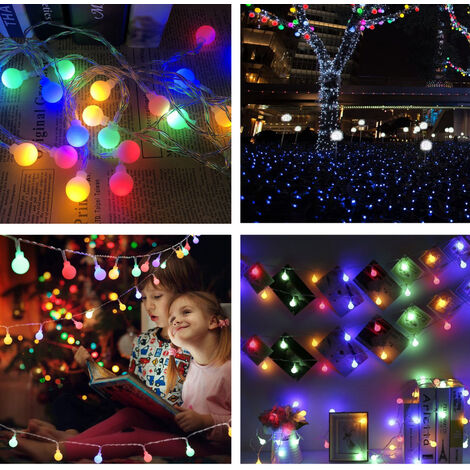 BIGHOUSE IT Catena luminosa 200 led MULTICOLOR bulbi 1,8cm - Interno/Esterno 10mt - Cavo Tra