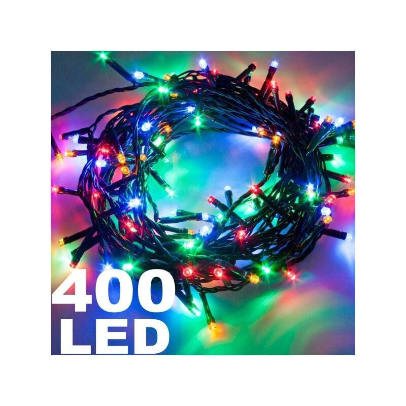 Image of Trade Shop - Catena Luminosa 400 Luci Led Lucciole Multicolore Controller 8 Funzioni Interno
