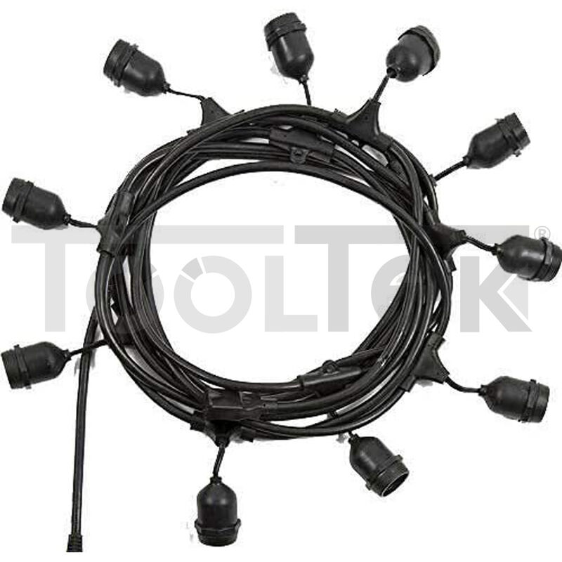 Tooltek - catena luminosa 5mt esterno E27 luci