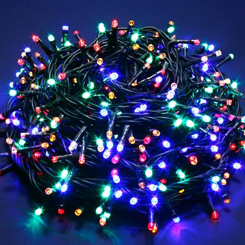 Image of Catena Luminosa 750 Luci LED Lucciole Multicolore Controller 8 Funzioni Esterno