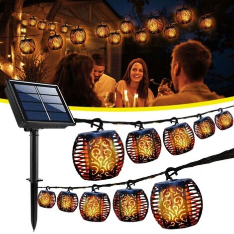Catena luminosa a 10 luci alimentata ad energia solare, scintillante e impermeabile, adatta all'uso esterno.