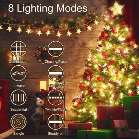 Catena luminosa a LED da 31 V e 10 m - 70 lampade da Ø2 cm, distanza tra loro 14 cm, 8 modalità + memoria, trasformatore integrato