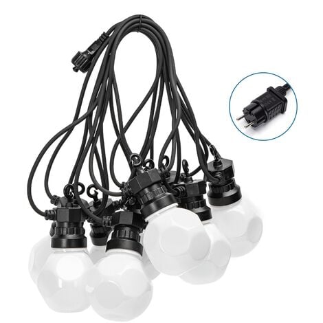Catena luminosa a Led decorativa 8 metri 10 sfere opache Bianco caldo a luce fissa Aigostar