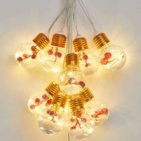 Catena luminosa a LED Tenda luminosa di Babbo Natale 4m Catene luminose Rete luminosa a LED natalizia per la camera dei bambini 10 pezzi Palle di Natale trasparenti Palla di decorazione natalizia, fes