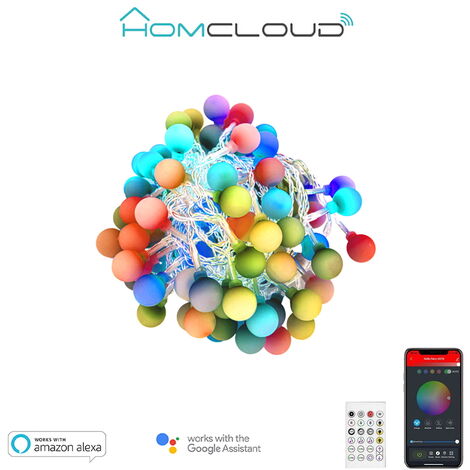 Catena luminosa decorata Smart Tuya WiFi con 66 perle a Led RGB-IC 10 metri Homcloud
