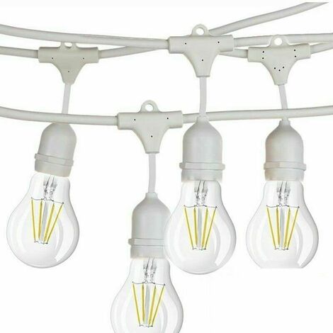 Catena Luminosa di Luci per Esterno Catenaria Lampadine a Luce LED per Esterno e Interno (Catena Pendente Bianca)