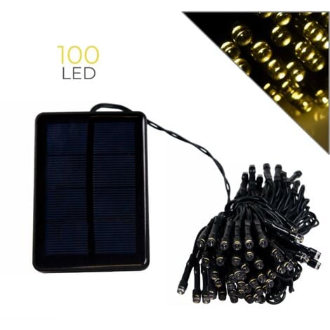 CATENA LUMINOSA DI NATALE 100 LED A RICARICA SOLARE LUCE CALDA - IDEALE PER ALBERI E DECORAZIONI