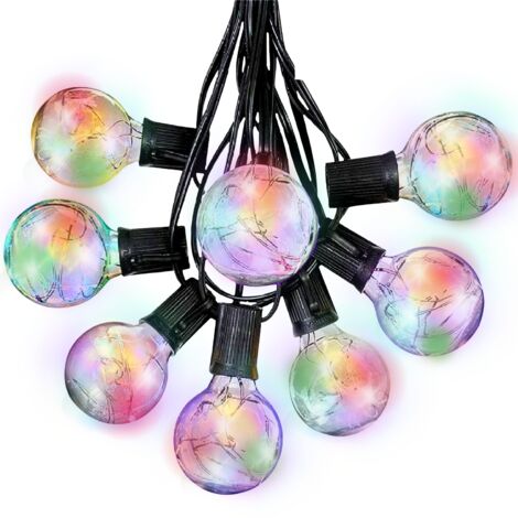Catena Luminosa Esterno 7MT Solare con 10 Lampadine Multicolor G40 IP44