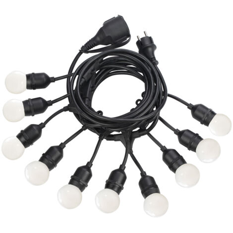 Catena Luminosa Fiesta Materie Plastiche Nero 10 Luci E27