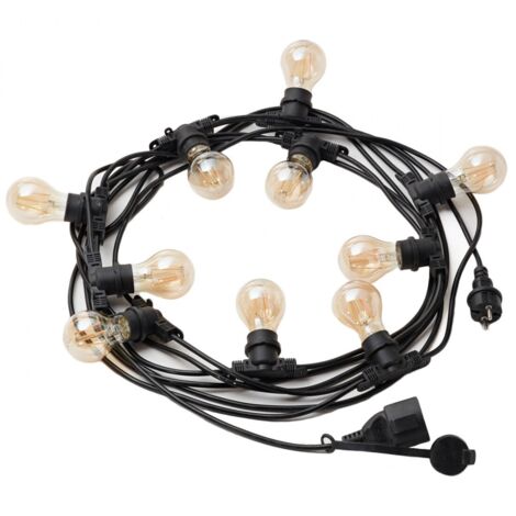 Catena Luminosa Fiesta Materie Plastiche Nero 5 Luci E27