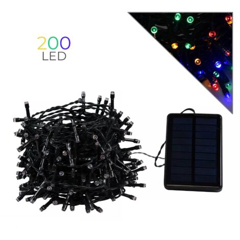 CATENA LUMINOSA LED 200 LUCI A ENERGIA SOLARE PER ESTERNI - DECORAZIONI NATALIZIE PER GIARDINO BALCONE E CASA