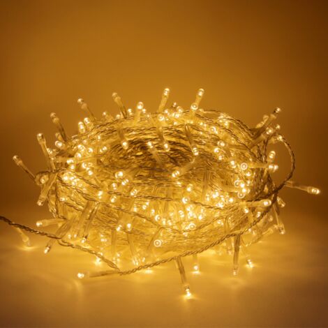 Catena luminosa led Natale 180 led cavo trasparente serie luminosa natalizie per esterno interno albero feste decorativa  Calda