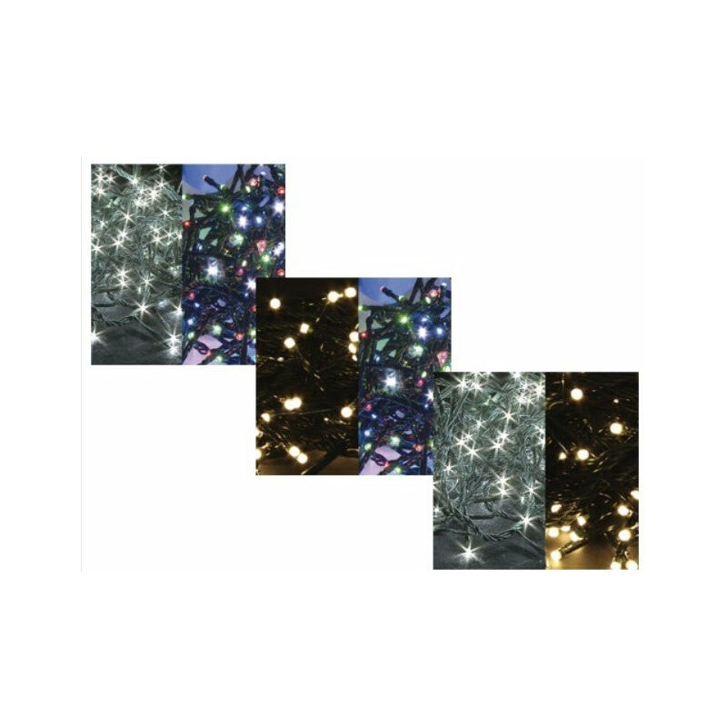 Image of Catena luminosa luci led 2 in 1 per decorazioni natalizie - 400 Led Bianco/Multicolor - cavo luci 40 metri - 400 Led Bianco/Multicolor - cavo luci 40