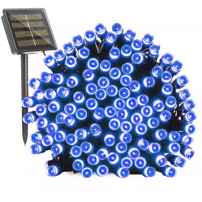 Catena Luminosa Solare 7M 100 LED Colorate per Esterno, 8 Modalità vari colori disponibili Blu