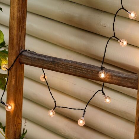 Catena luminosa solare con 50 lampadine a led decorazione per giardino 5 mt -Trasparente